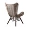 Armen Living King Indoor Outdoor Lounge Chair in Dark Eucalyptus Wood with Truffle Rope and Gray Cushion LCKGCHTRU - alternate 7